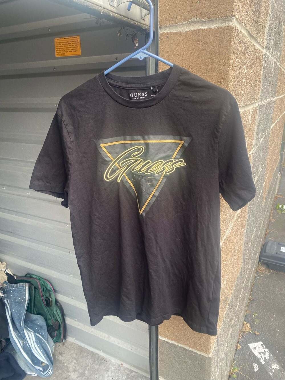 Guess Los Angeles Black Gold Logo Graphic T-Shirt Size XL